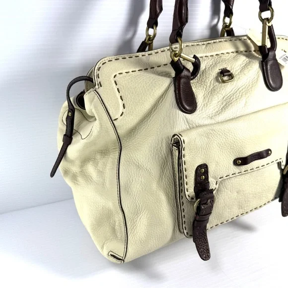 Ellen Tracy Cream and Brown Women's Handbag - Picture 2 of 13